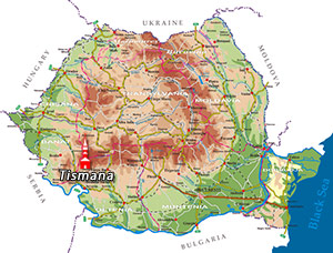 Romania Map - Tismana Monastery
