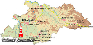 Maramures Map - Valenii Somcutei
