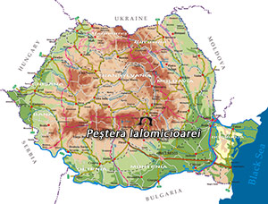 Harta Romania - Pestera Ialomicioarei