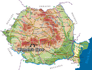 Romania Map - Woman Cave