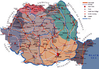 Harta Romania - drumuri si cai ferate