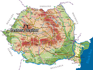 Harta Romania - Pestera Ursilor