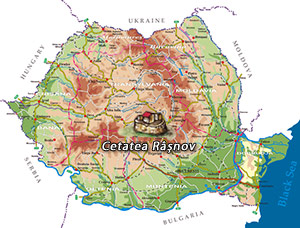Harta Romania -Cetatea Rasnov