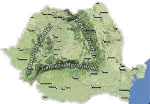 Harta Romania - Muntii Carpati