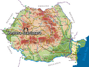Harta Romania - Pestera Scarisoara