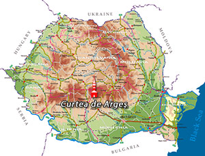 Map Romania - Curtea de Arges