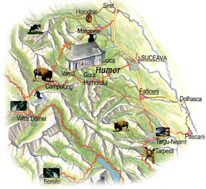 Bucovina Map - Humor Monastery