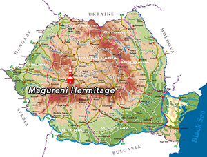 Romania Map -  Magureni Hermitage