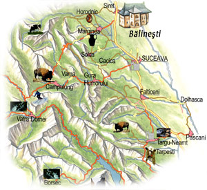 Harta Bucovina - Biserica Balinesti