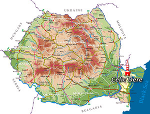 Harta Romania -  Manastirea Celic Dere (Dobrogea)