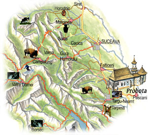 Harta Bucovina - Manastirea Probota