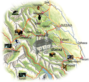 Harta Bucovina - Manastirea Slatina